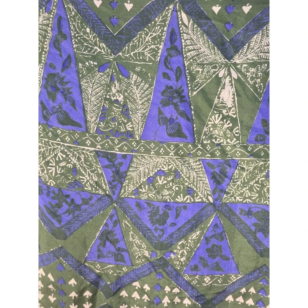 Y.N.S. Scarf Women Green Blue White Classic Rectangle Wrap Shawl
